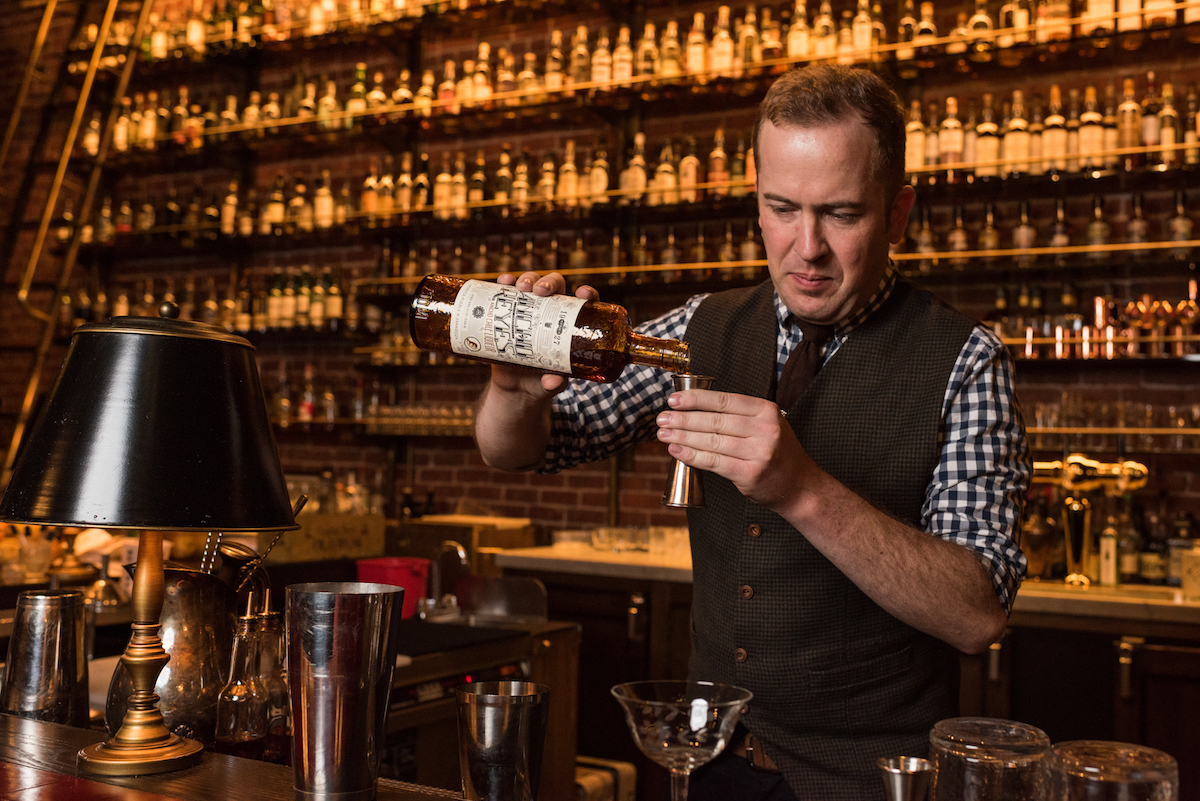 Portrait Kyle Sanders at Multnomah Whiskey Library in Portland