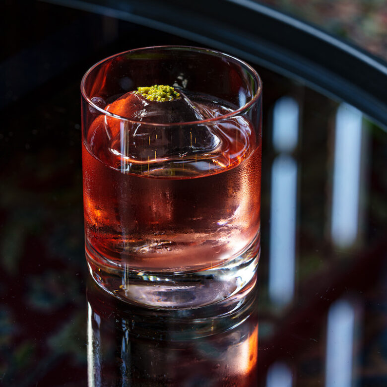 Negroni al Pistacchio by Lorena Saref found at The Pouring Tales