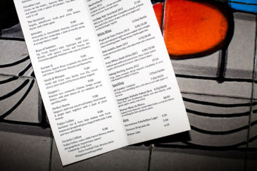 Menu at Happiness Forgets in London